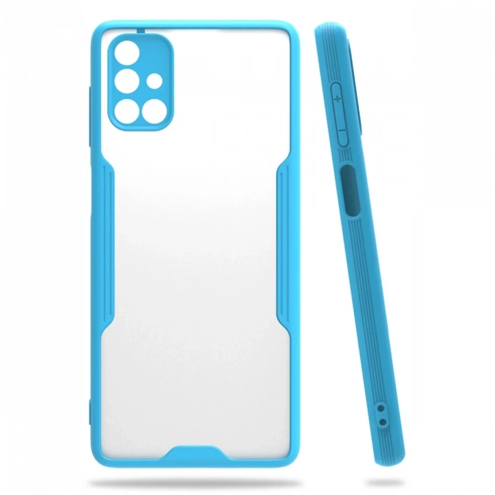 BFS  Samsung Galaxy M51 Kılıf Platin Silikon - Mavi