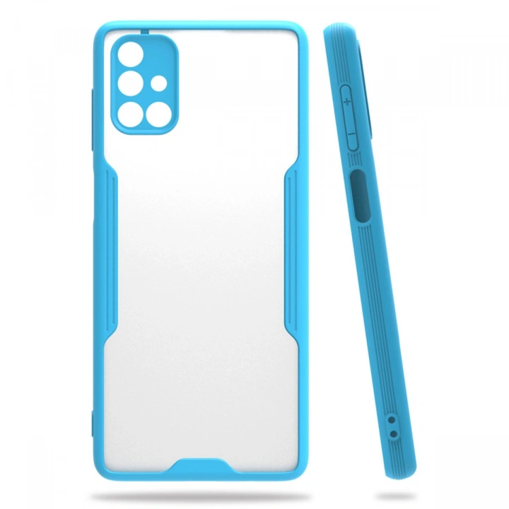 BFS  Samsung Galaxy M51 Kılıf Platin Silikon - Mavi