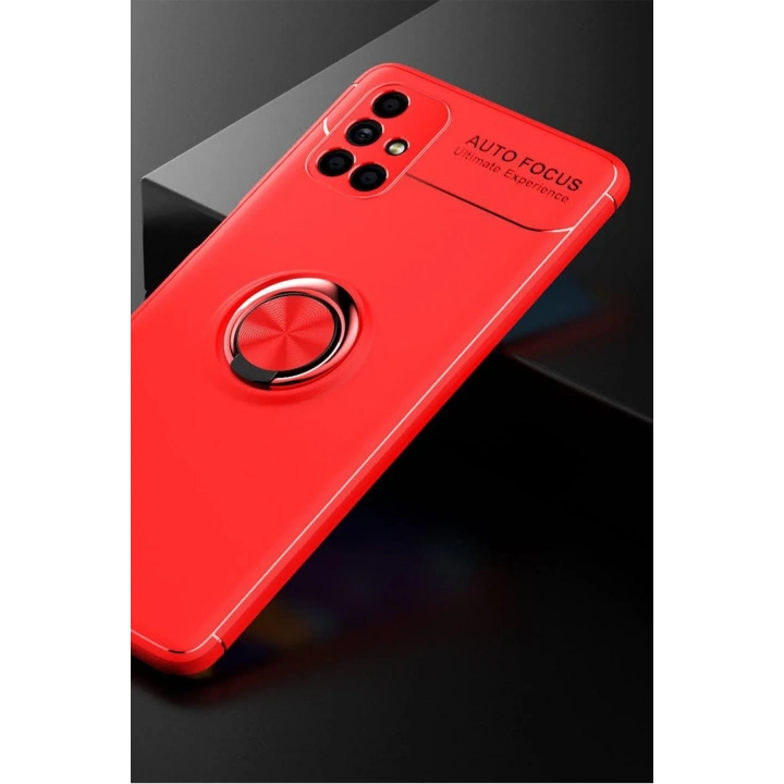 BFS  Samsung Galaxy M51 Kılıf Range Yüzüklü Silikon - Kırmızı