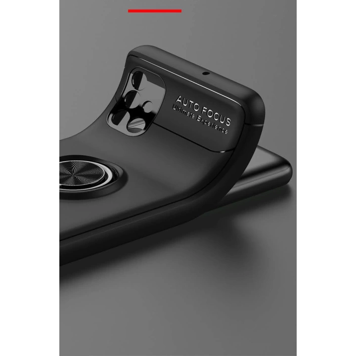 BFS  Samsung Galaxy M51 Kılıf Range Yüzüklü Silikon - Siyah-Mavi