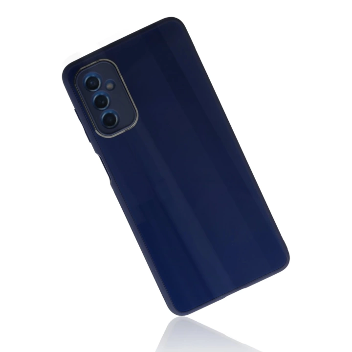 BFS  Samsung Galaxy M52 5G Kılıf Glass Kapak - Lacivert