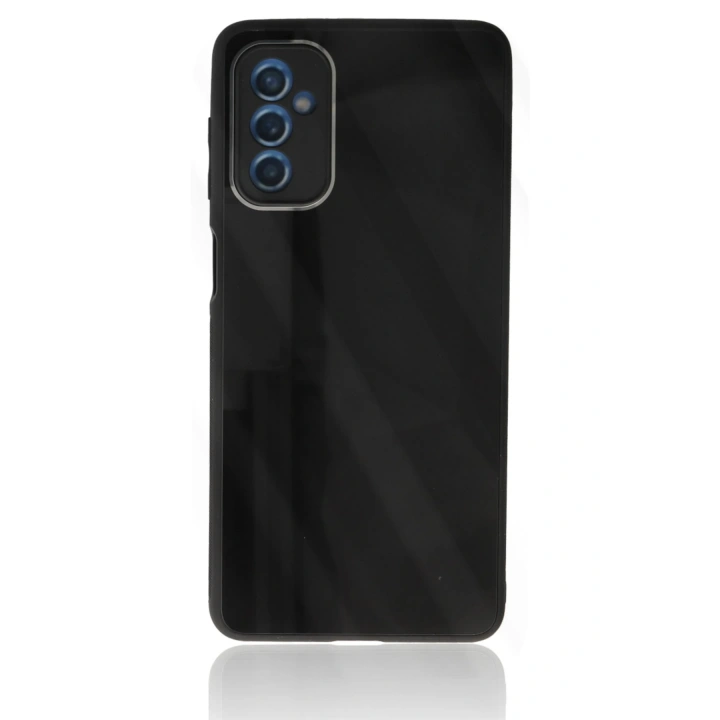 BFS  Samsung Galaxy M52 5G Kılıf Glass Kapak - Siyah