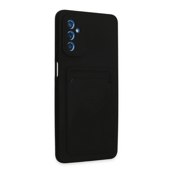 BFS Samsung Galaxy M52 5G Kılıf Kelvin Kartvizitli Silikon - Siyah