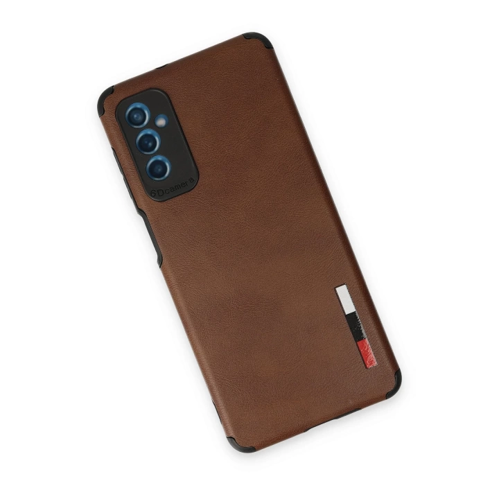 BFS  Samsung Galaxy M52 5G Kılıf Loop Deri Silikon - Kahverengi