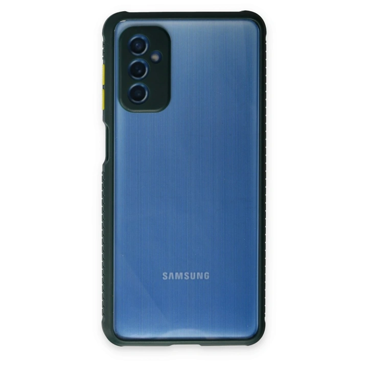 BFS  Samsung Galaxy M52 5G Kılıf Miami Şeffaf Silikon - Koyu Yeşil