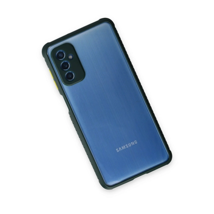 BFS  Samsung Galaxy M52 5G Kılıf Miami Şeffaf Silikon - Koyu Yeşil