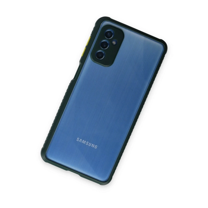 BFS  Samsung Galaxy M52 5G Kılıf Miami Şeffaf Silikon - Koyu Yeşil
