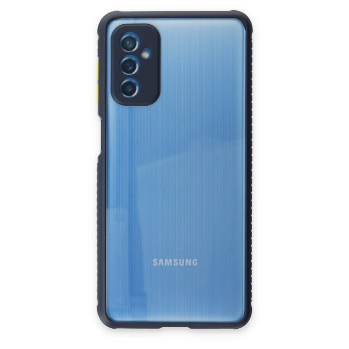 BFS  Samsung Galaxy M52 5G Kılıf Miami Şeffaf Silikon - Lacivert