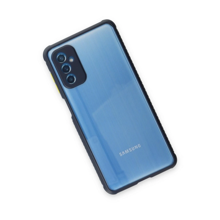 BFS  Samsung Galaxy M52 5G Kılıf Miami Şeffaf Silikon - Lacivert