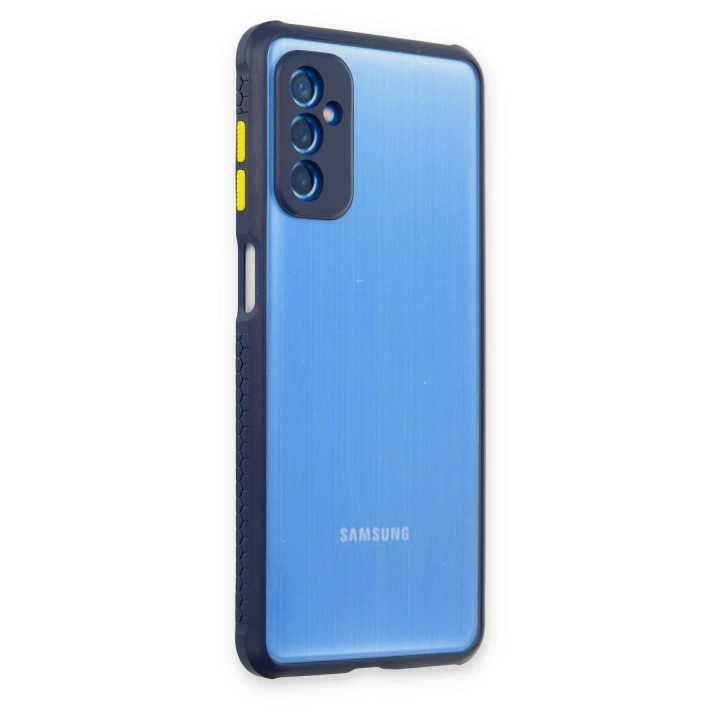 BFS  Samsung Galaxy M52 5G Kılıf Miami Şeffaf Silikon - Lacivert