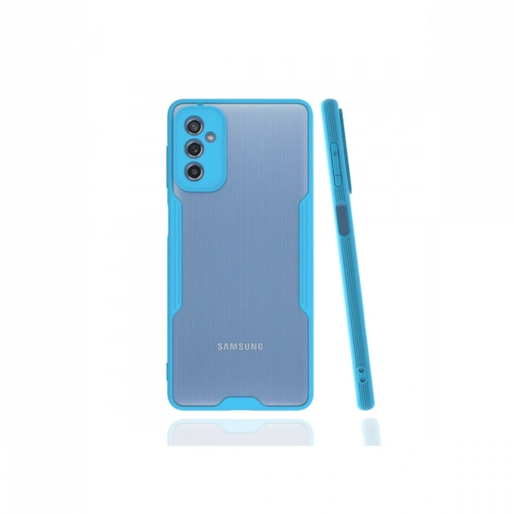 BFS  Samsung Galaxy M52 5G Kılıf Platin Silikon - Mavi