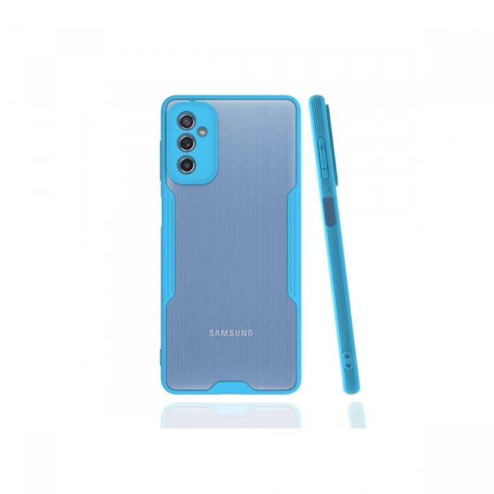 BFS  Samsung Galaxy M52 5G Kılıf Platin Silikon - Mavi