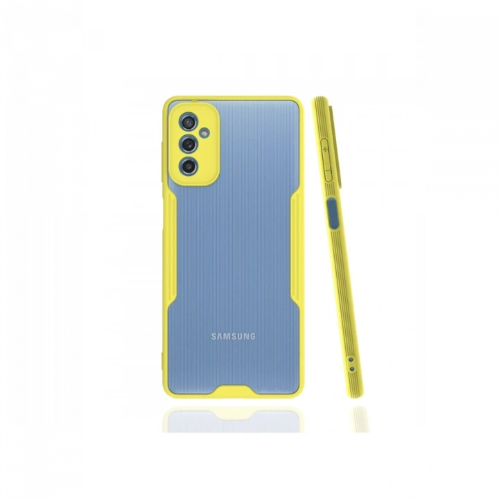 BFS  Samsung Galaxy M52 5G Kılıf Platin Silikon - Sarı