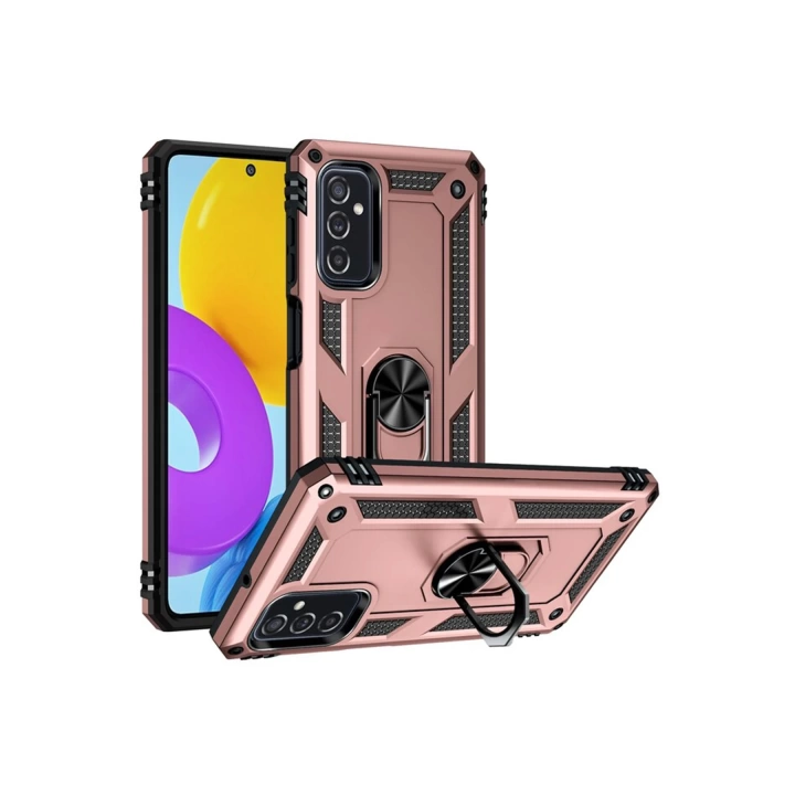 BFS  Samsung Galaxy M52 5G Kılıf Sofya Yüzüklü Silikon Kapak - Rose