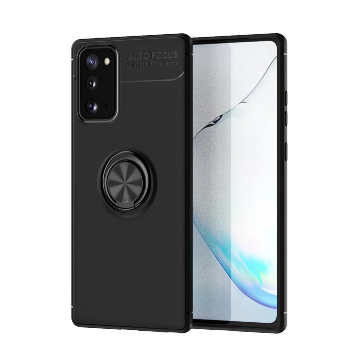 BFS  Samsung Galaxy Note 20 Kılıf Range Yüzüklü Silikon - Siyah