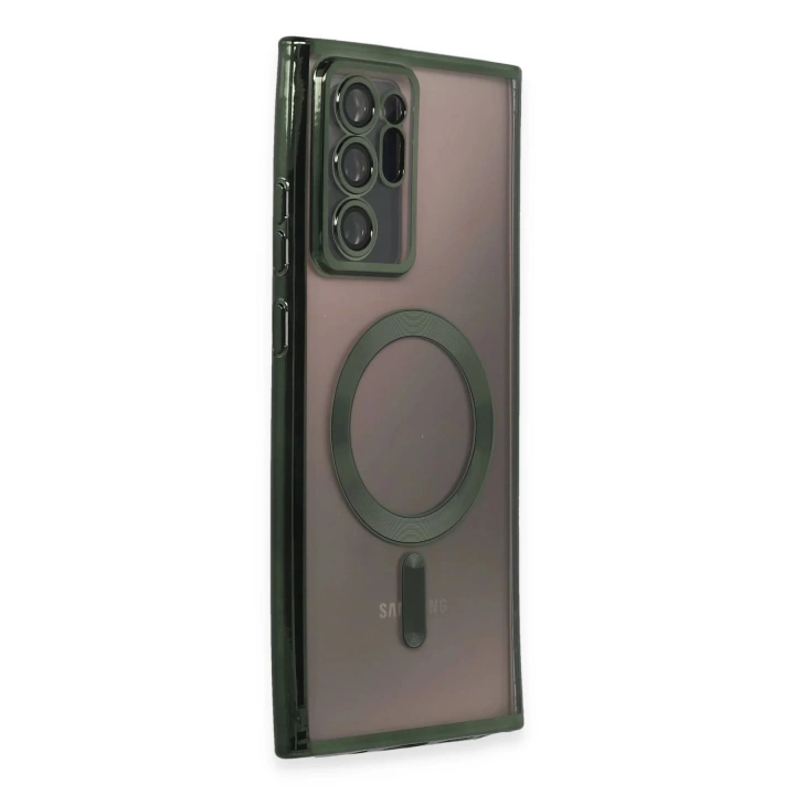 BFS  Samsung Galaxy Note 20 Ultra Kılıf Kross Magneticsafe Kapak - Koyu Yeşil