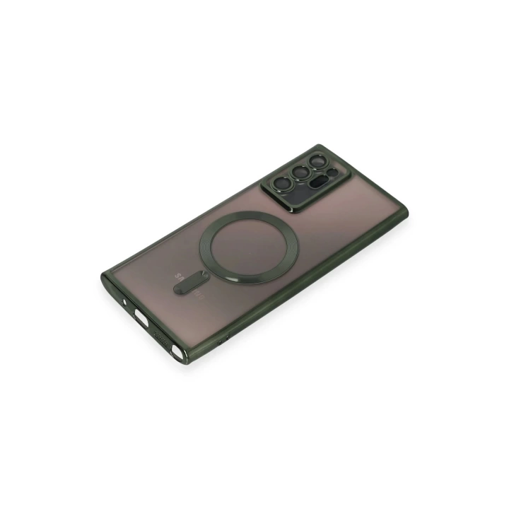 BFS  Samsung Galaxy Note 20 Ultra Kılıf Kross Magneticsafe Kapak - Koyu Yeşil
