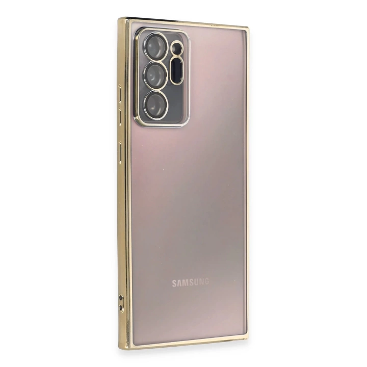 BFS  Samsung Galaxy Note 20 Ultra Kılıf Razer Lensli Silikon - Gold