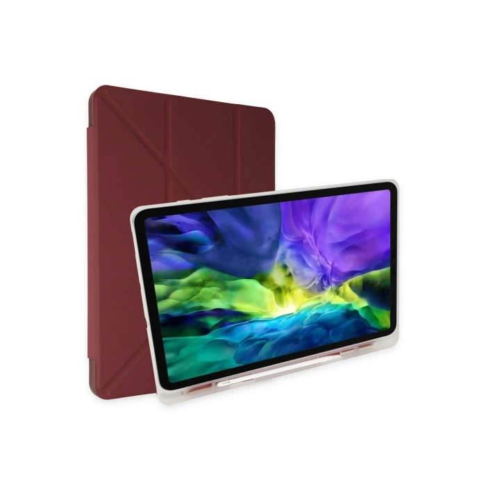 BFS  Samsung Galaxy P610 Tab S6 Lite 10.4 Kılıf Kalemlikli Mars Tablet Kılıfı - Mürdüm