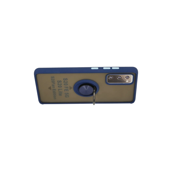 BFS  Samsung Galaxy S20 FE Kılıf Montreal Yüzüklü Silikon Kapak - Lacivert