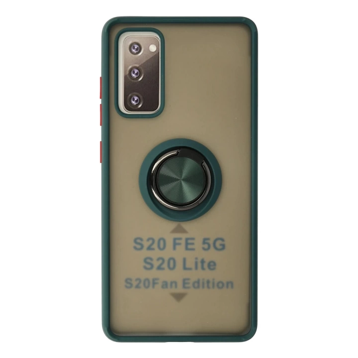 BFS  Samsung Galaxy S20 FE Kılıf Montreal Yüzüklü Silikon Kapak - Yeşil