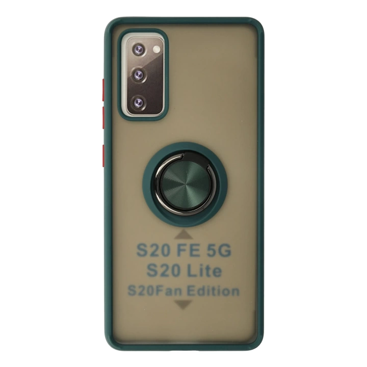 BFS  Samsung Galaxy S20 FE Kılıf Montreal Yüzüklü Silikon Kapak - Yeşil
