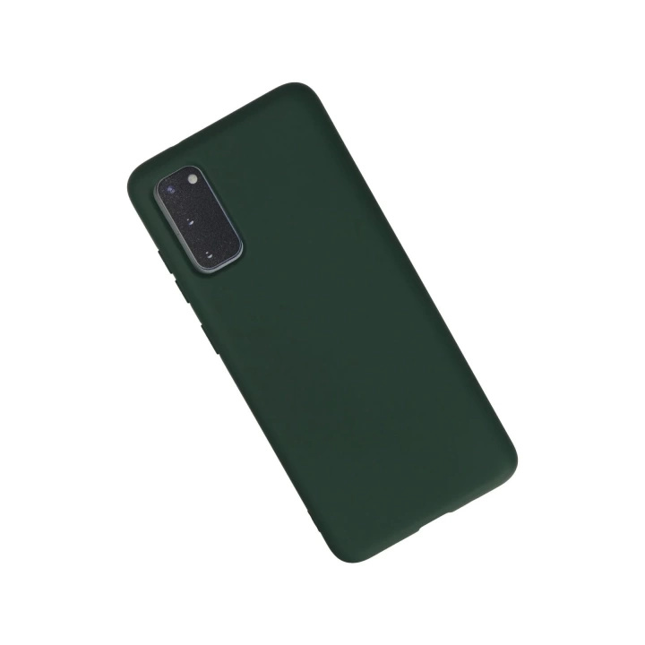 BFS  Samsung Galaxy S20 Kılıf Nano içi Kadife Silikon - Koyu Yeşil
