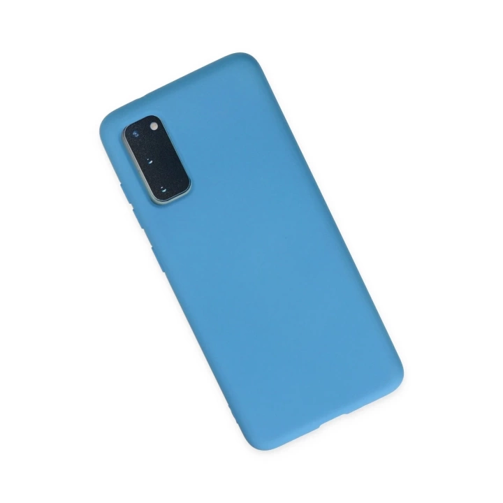 BFS  Samsung Galaxy S20 Kılıf Nano içi Kadife Silikon - Mavi