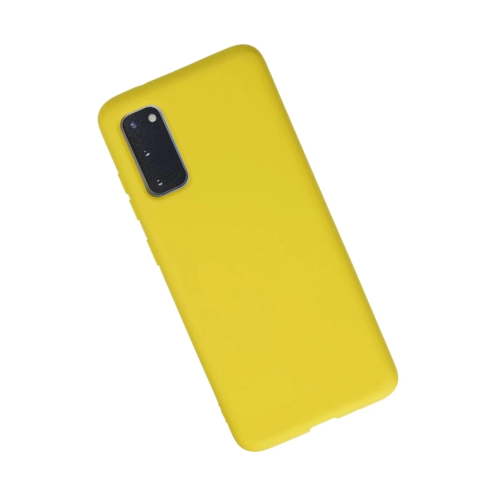 BFS  Samsung Galaxy S20 Kılıf Nano içi Kadife Silikon - Sarı