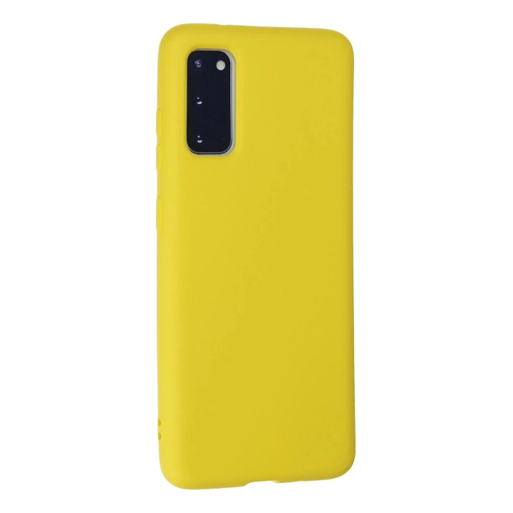 BFS  Samsung Galaxy S20 Kılıf Nano içi Kadife Silikon - Sarı