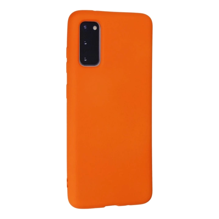 BFS  Samsung Galaxy S20 Kılıf Nano içi Kadife Silikon - Turuncu