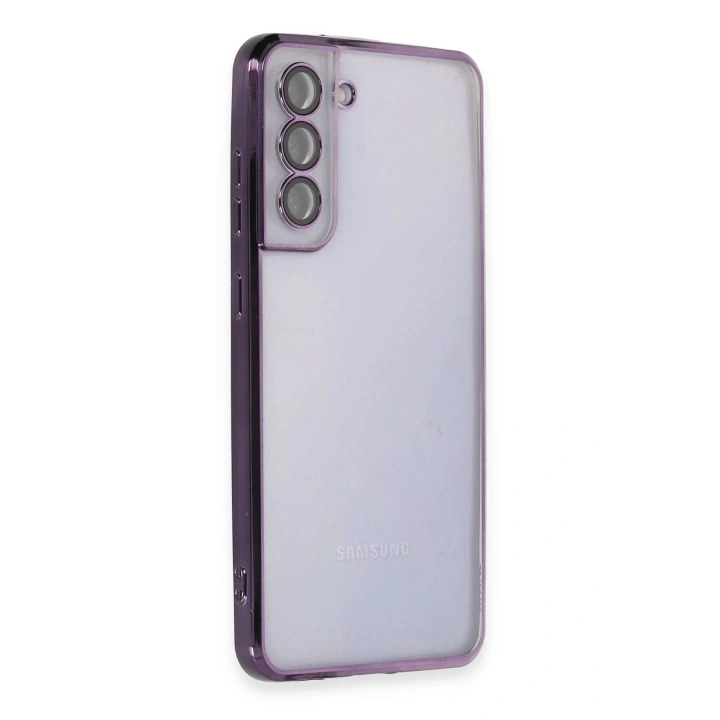 BFS Samsung Galaxy S21 FE Kılıf Lensli Silikon - Mor