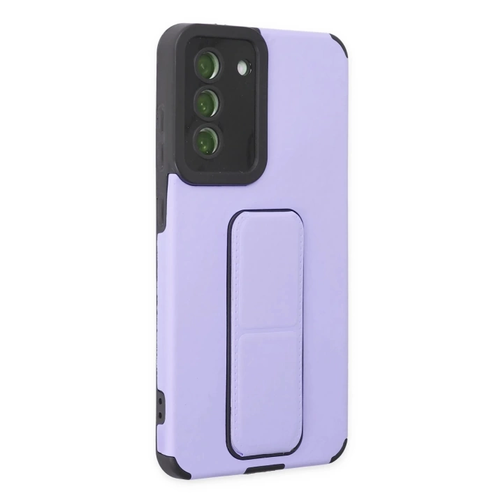 BFS  Samsung Galaxy S21 FE Kılıf Mega Standlı Silikon - Lila