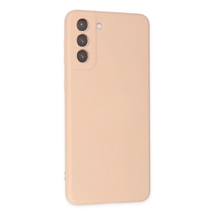 BFS  Samsung Galaxy S21 FE Kılıf Nano içi Kadife Silikon - Pudra