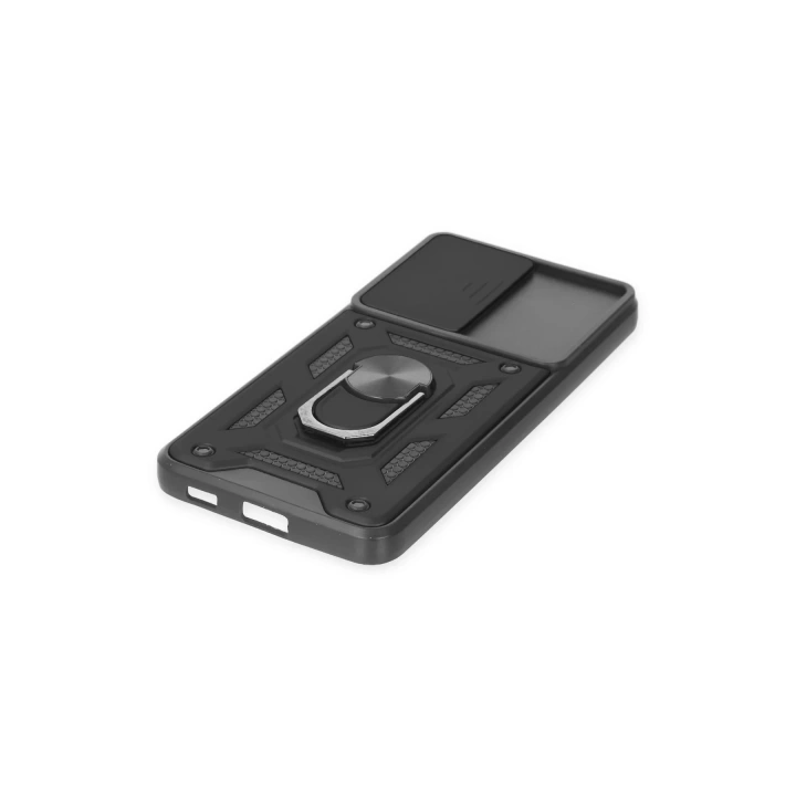 BFS  Samsung Galaxy S21 FE Kılıf Pars Lens Yüzüklü Silikon - Siyah