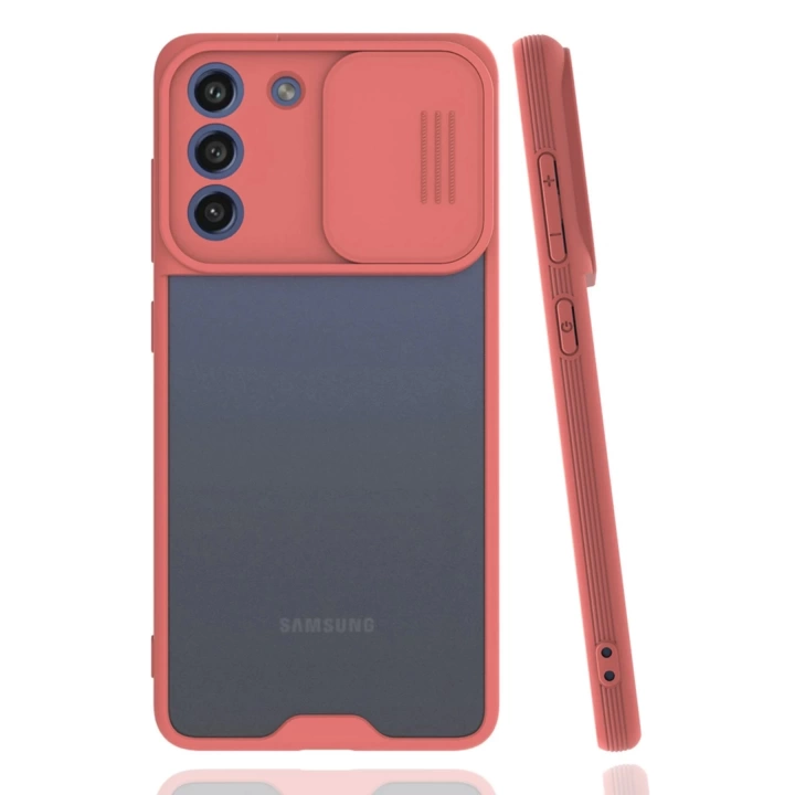 BFS  Samsung Galaxy S21 FE Kılıf Platin Kamera Koruma Silikon - Pembe