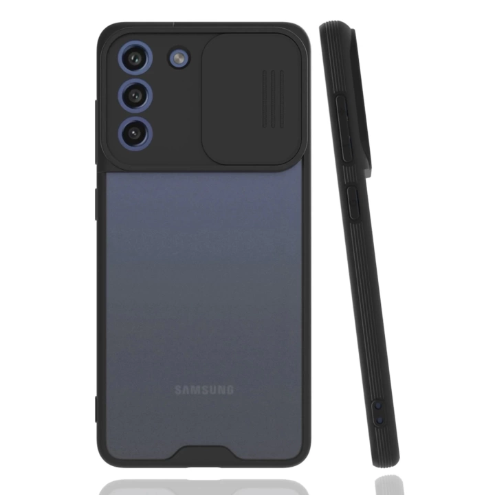 BFS  Samsung Galaxy S21 FE Kılıf Platin Kamera Koruma Silikon - Siyah