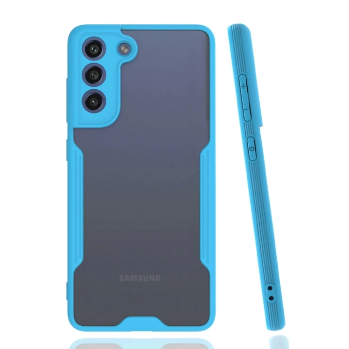 BFS  Samsung Galaxy S21 FE Kılıf Platin Silikon - Mavi