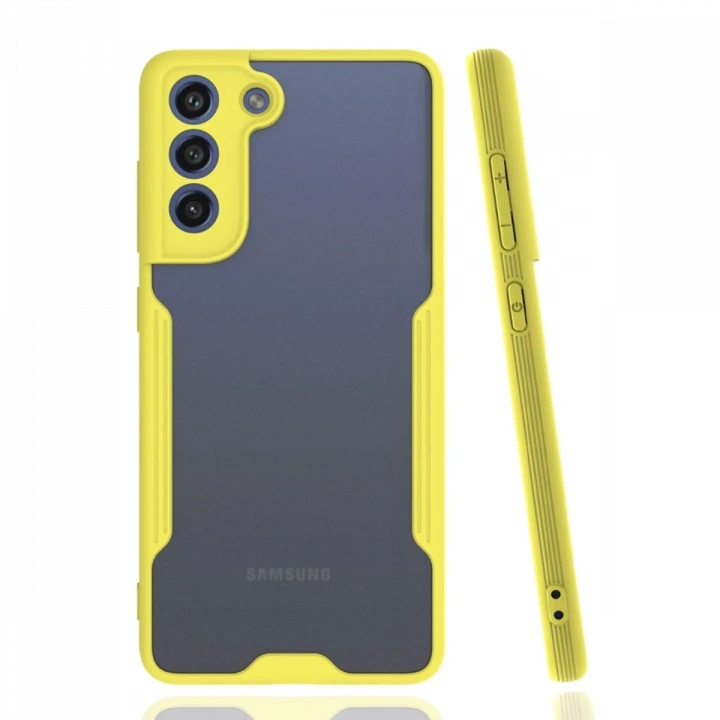 BFS  Samsung Galaxy S21 FE Kılıf Platin Silikon - Sarı