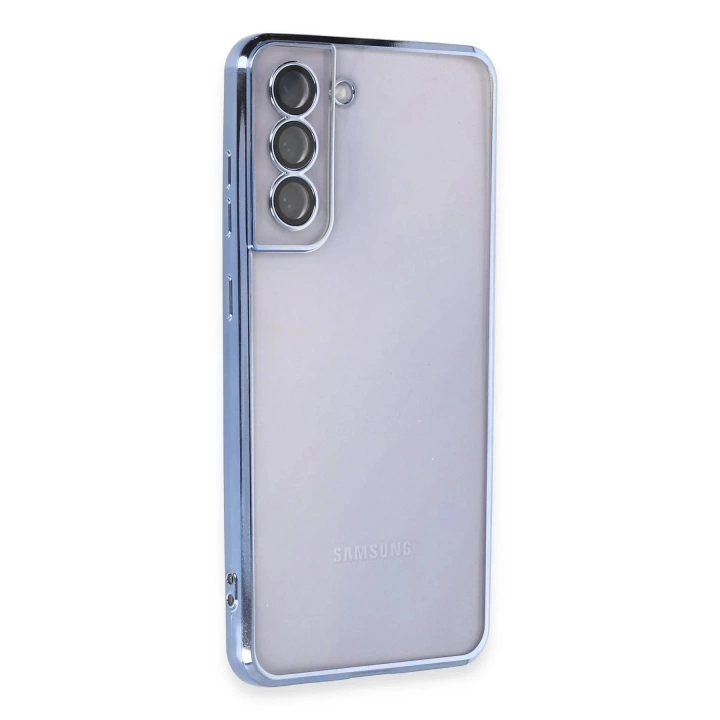 BFS  Samsung Galaxy S21 FE Kılıf Razer Lensli Silikon - Açık Mavi