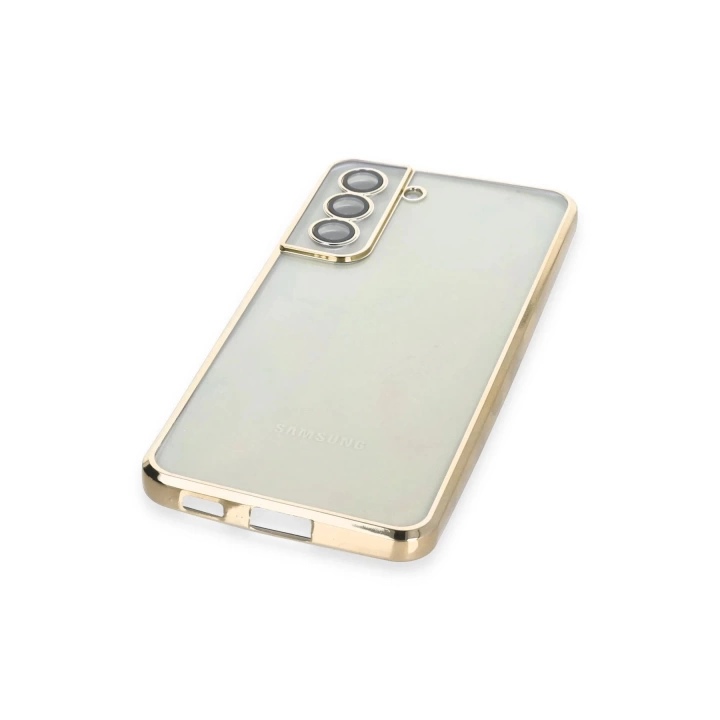BFS  Samsung Galaxy S21 FE Kılıf Razer Lensli Silikon - Gold
