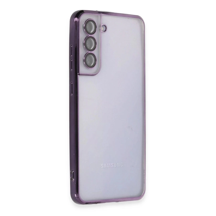 BFS  Samsung Galaxy S21 FE Kılıf Razer Lensli Silikon - Mor