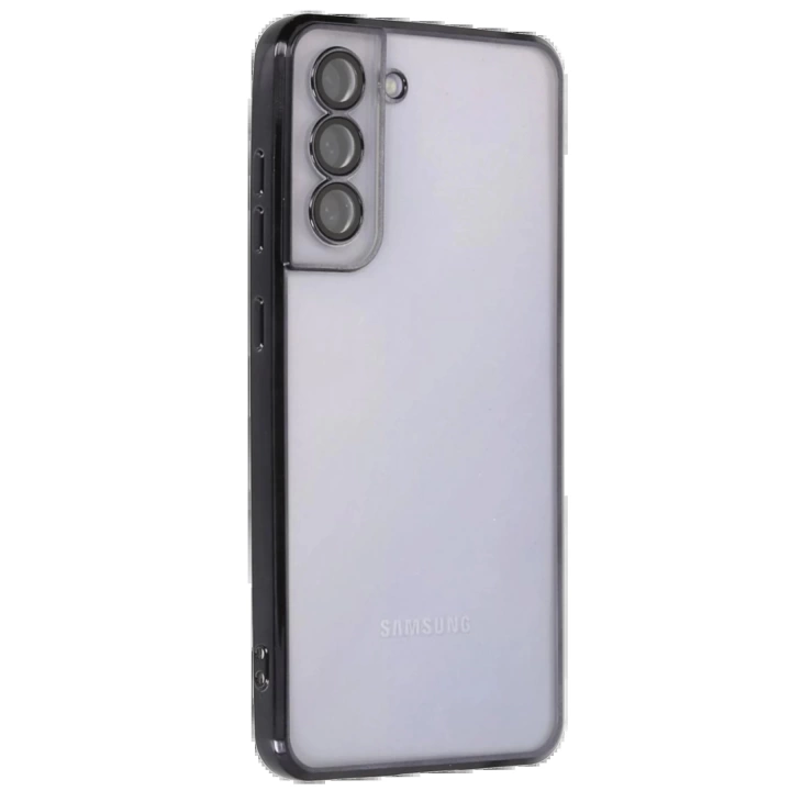 BFS  Samsung Galaxy S21 FE Kılıf Razer Lensli Silikon - Siyah