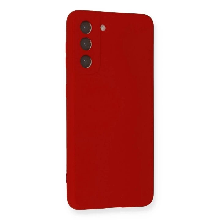 BFS  Samsung Galaxy S21 Kılıf Nano içi Kadife Silikon - Kırmızı