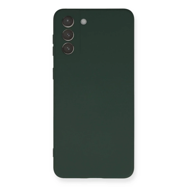 BFS  Samsung Galaxy S21 Plus Kılıf Nano içi Kadife Silikon - Koyu Yeşil