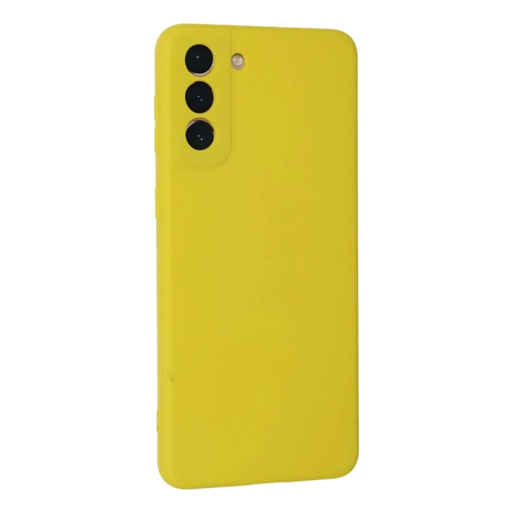 BFS  Samsung Galaxy S21 Plus Kılıf Nano içi Kadife Silikon - Sarı