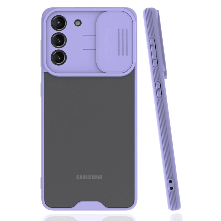 BFS  Samsung Galaxy S21 Plus Kılıf Platin Kamera Koruma Silikon - Lila