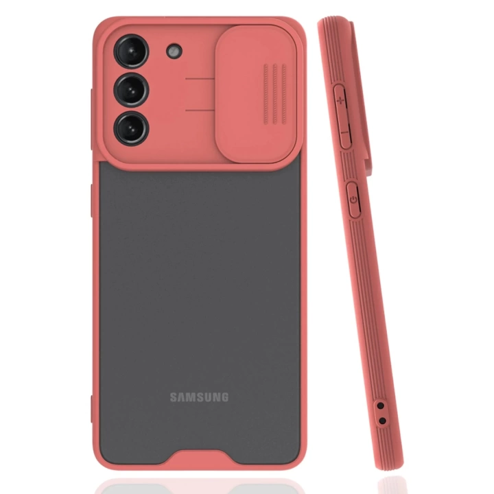 BFS  Samsung Galaxy S21 Plus Kılıf Platin Kamera Koruma Silikon - Pembe