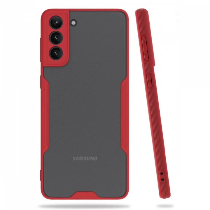 BFS  Samsung Galaxy S21 Plus Kılıf Platin Silikon - Kırmızı