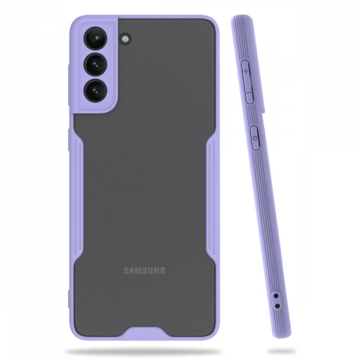 BFS  Samsung Galaxy S21 Plus Kılıf Platin Silikon - Lila